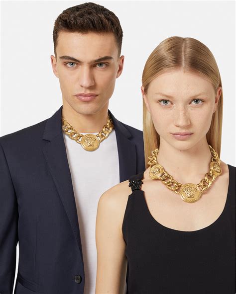 versace medusa necklace buy online|Versace lock statement necklace.